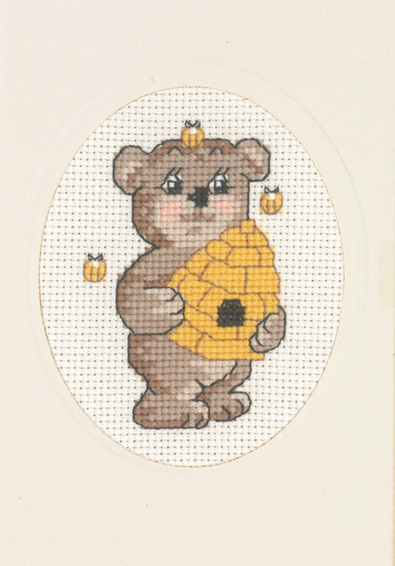 Kit de Bordado Oso Abeja 9 x 13 cm