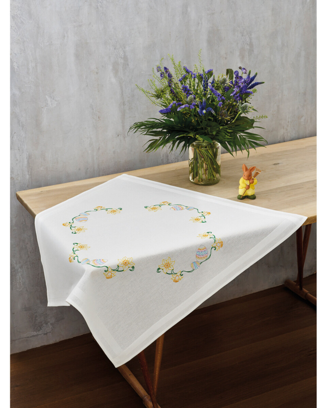 Kit de bordado Narcisos & huevos 80 x 80 cm