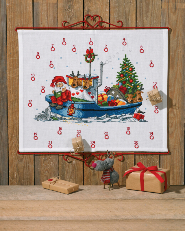 Kit de bordado Papá Noel en barco B5125/58 58 x 48 cm