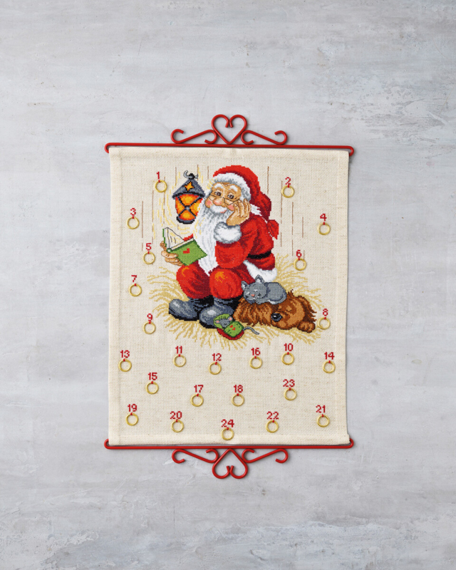 Kit de bordado Papá Noel con perro B5125/35 35 x 43 cm