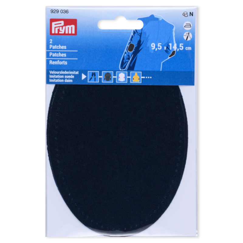 Prym Parches para Codos de Ante Sintético, 9.5x14.5 cm Azul marino