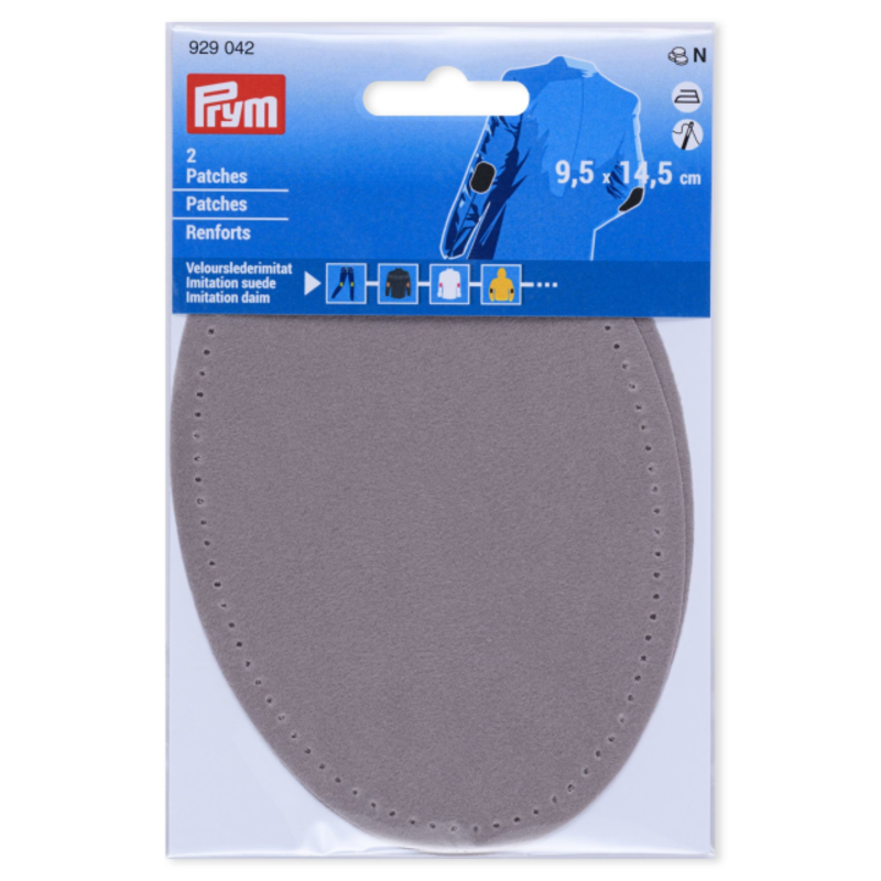 Prym Parches para Codos de Ante Sintético, 9.5x14.5 cm Gris claro