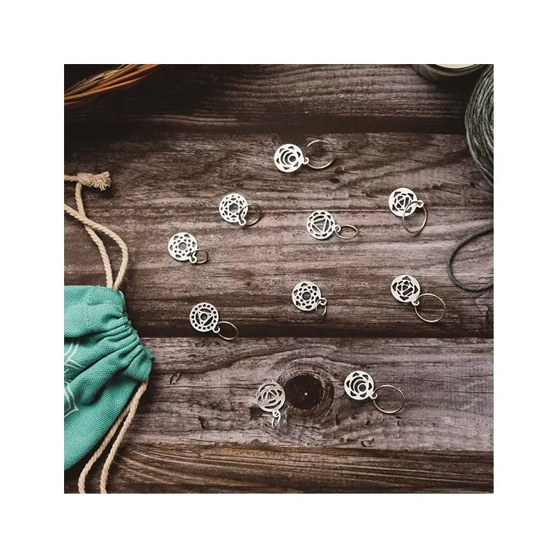 KnitPro Chakra Marcadores de Puntos, Plata