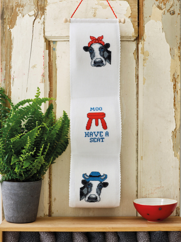 Kit de bordado Moo, toma asiento B5129/12 12 x 60 cm