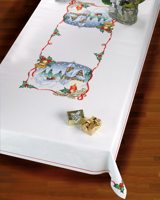 Kit de bordado Iglesia y campanas 140 x 230 cm