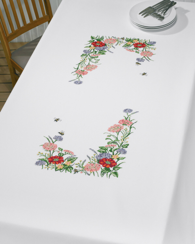 Kit de bordado Flores Silvestres 140 x 230 cm