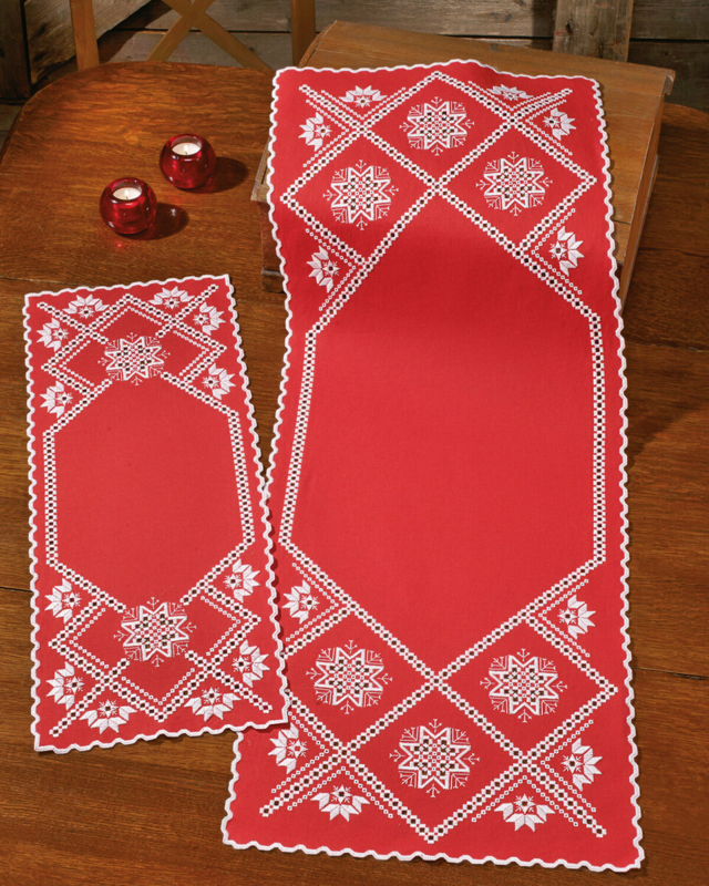 Kit de bordado Hardanger copo de nieve 27 x 68 cm