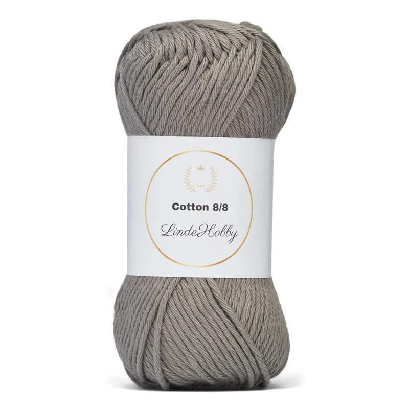 LindeHobby Cotton 8/8 – Natural Harmony, 10 ovillos 069 Grigio Medio