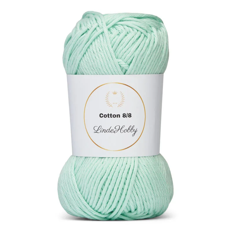 LindeHobby Cotton 8/8 - Soft Pastel Dream, 10 ovillos  046 Light Acqua