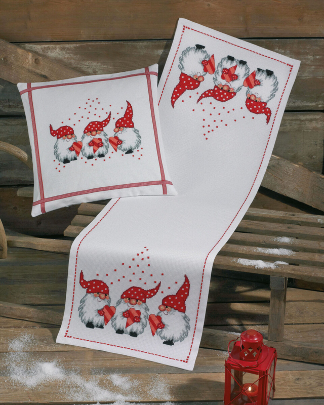 Kit de bordado 3 gnomos 36 x 108 cm