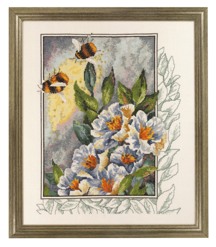 Kit de bordado Abejas en flores 40 x 47 cm R5337