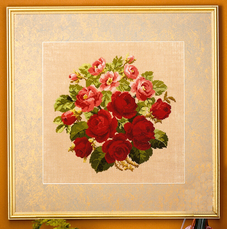 Kit de bordado Rosas antiguas 42x42 cm 5605/82