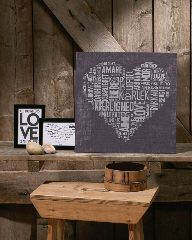 Kit de Bordado Love gris 39 x 39 cm