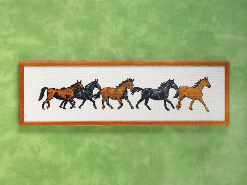 Kit de bordado Caballos fila 59 x 16 cm R5425