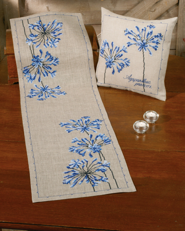 Kit de bordado Agapanthus 37 x 127 cm