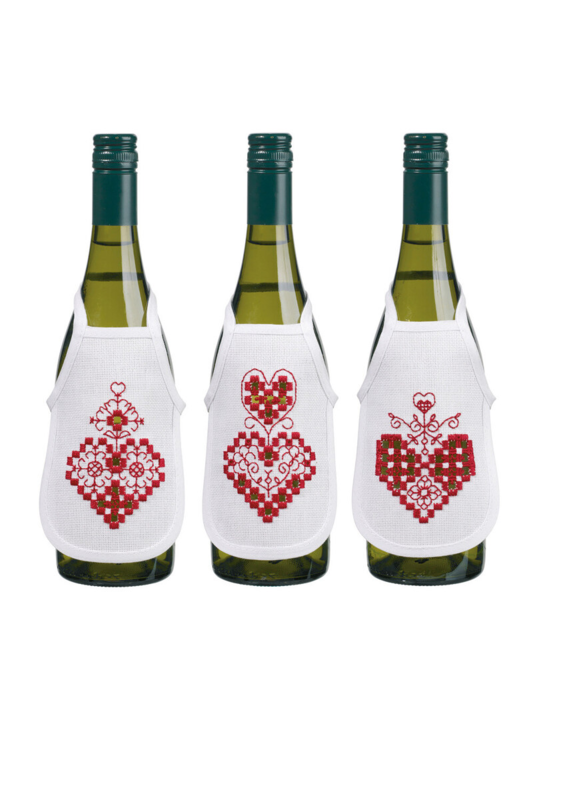 Kit de bordado Hardanger corazón 10 x 15 cm