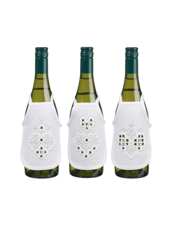 Kit de bordado Hardanger corazón plata 10 x 15 cm