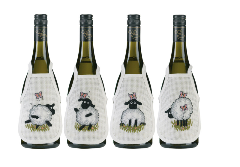 Kit de bordado Oveja / mariposa 0330B x 4 10 x 15 cm