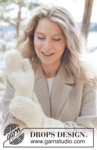 261-14 Frost Pebble Mittens by DROPS Design