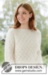 266-1 Lace Diamond Sweater by DROPS Design
