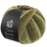 Lana Grossa Cosy Socks Soft Stripes 107 Verde claro/verde reseda/verde gris/verde musgo