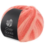 Lana Grossa Cosy Socks Soft Stripes 113 Salmón/rojo salmón/coral