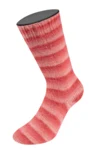 Lana Grossa Cosy Socks Soft Stripes 113 Salmón/rojo salmón/coral