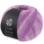 Lana Grossa Cosy Socks Soft Stripes 114 Lila pálido/lila/violeta