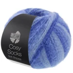 Lana Grossa Cosy Socks Soft Stripes 109 Azul claro/azul cielo/azul/azul marino