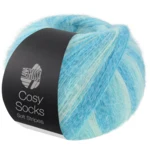 Lana Grossa Cosy Socks Soft Stripes 115 Menta/turquesa claro/turquesa