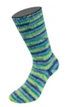 Lana Grossa Cosy Socks Multi Stripes 157 Lavanda/petróleo/verde mayo/turquesa/azul noche