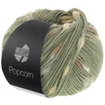 Lana Grossa Popcorn 13 Verde reseda/beige/camel/nougát