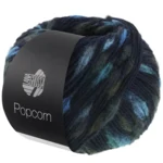 Lana Grossa Popcorn 07 Azul noche/azul claro/azul oscuro/turquesa