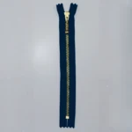 YKK Cremallera Fija, Latón, 4 mm 560 Azul marino