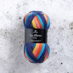 Svarta Fåret Sox Merino 4 ply 22 Santos azules