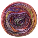 Lana Grossa Colorissimo 214 Naranja marrón/Marrón rojizo/Rojo cobre/Lila violeta/Berenjena/Gris verde/Oliva