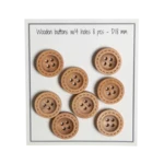 Go Handmade Botones de Madera con Pespuntes (8 piezas): 18 mm