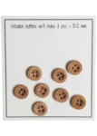 Go Handmade Botones de Madera con Pespuntes (8 piezas): 12 mm