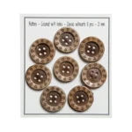 Go Handmade Botones de Coco con Corazones: 21 mm