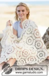 162-13 Sunshine by DROPS Design — Manta de ganchillo con hexágonos en DROPS Cotton Merino. Dos longitudes para elegir. — 2