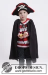 Extra 0-1073 Ahoy! by DROPS Design — Sombrero pirata. Edades: 1/2, 3/4, 5/6, 7/8 y 9/10 años; cabeza: 44/50, 50/52, 52/53, 53/54 y 54/55 cm. — 2