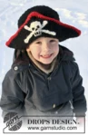 Extra 0-1073 Ahoy! by DROPS Design — Sombrero pirata. Edades: 1/2, 3/4, 5/6, 7/8 y 9/10 años; cabeza: 44/50, 50/52, 52/53, 53/54 y 54/55 cm. — 3