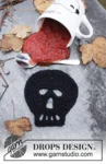Extra 0-1457 Dead Man's Happy Hour by DROPS Design — Calavera de unos 10 × 11 cm. Utiliza unos 18 g después de endurecerla. Consulta en el patrón el acabado y endurecimiento. — 1