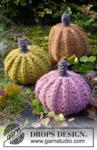 Extra 0-1500 Cinderella's Pumpkins by DROPS Design — Tres calabazas: cobre de unos 13 cm de alto, malva y curry de unos 10 cm. Cada ovillo se incluye según la lista del conjunto. — 2