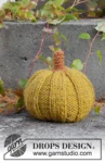 Extra 0-1501 Cinderella's Pumpkins by DROPS Design — Calabaza de unos 16 cm de alto. Una calabaza pesa unos 54 g; el kit contiene los dos ovillos indicados. — 2