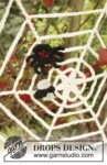 Extra 0-854 Black Widow by DROPS Design — Araña y telaraña de Halloween. Se incluyen ovillos completos de amarillo 24 y rojo 08 para los detalles que el patrón indica como sobrantes. — 1