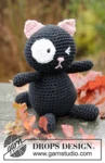 Baby 21-44 Sylvester by DROPS Design — Gato de unos 18 cm de alto. Blanco y rosa se usan para detalles. También se necesita un ganchillo de 3,5 mm para ojos y orejas. — 1
