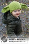 Children 37-23 Green Ears by DROPS Design — Gorro para 1/2, 3/4, 5/6 y 7/8 años; cabeza: 44/48, 50/52, 52/53 y 53/54 cm. — 3
