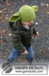 Children 37-23 Green Ears by DROPS Design — Gorro para 1/2, 3/4, 5/6 y 7/8 años; cabeza: 44/48, 50/52, 52/53 y 53/54 cm. — 5