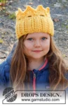 Children 37-26 Queen Sofie by DROPS Design — Corona para 2, 3/4, 5/6 y 7/8 años; cabeza: 48/50, 50/52, 52/53 y 53/54 cm. — 1